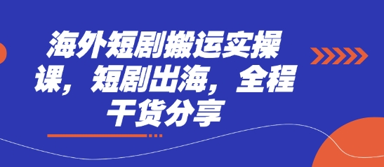 海外短剧搬运实操课，短剧出海，全程干货分享-东疆墨鹰的百宝箱