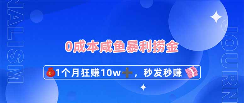 （14257期）0成本闲鱼暴利捞金，1个月狂赚10W+，秒发秒赚新玩法-东疆墨鹰的百宝箱