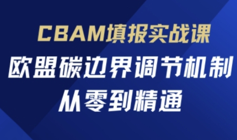 CBAM填报实战课，欧盟碳边界调节机制，从零到精通-东疆墨鹰的百宝箱