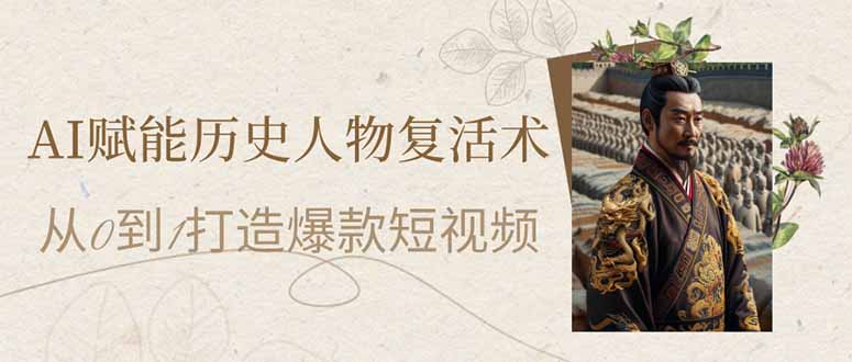 （14311期）AI赋能历史人物复活术：从0到1打造爆款短视频-东疆墨鹰的百宝箱