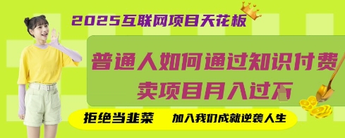 2025互联网项目天花板，普通人如何通过知识付费卖项目月入过W，拒绝当韭菜【揭秘】-东疆墨鹰的百宝箱