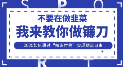韭菜生涯终结者,我来教你做镰刀,2025如何通过“知识付费”实现财F自由【揭秘】-东疆墨鹰的百宝箱
