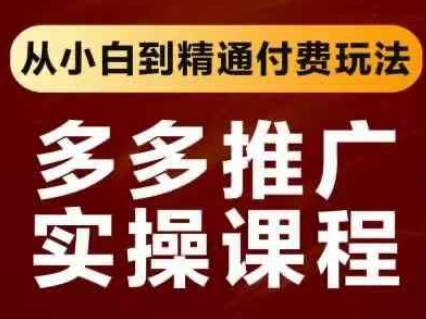拼多多推广实操课程，从小白到精通付费玩法-东疆墨鹰的百宝箱